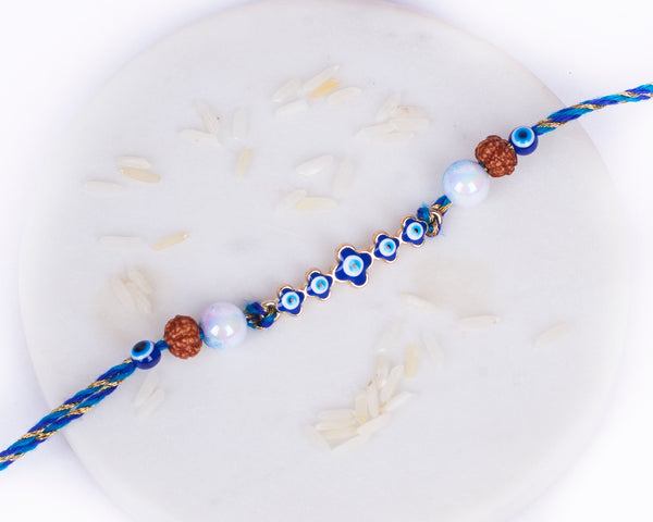 Set of 4 Evil Eye Blue Rakhi
