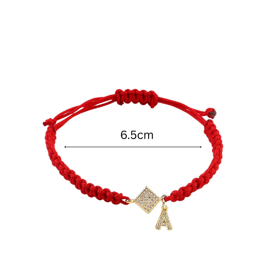 Red Thread Initial Bracelet