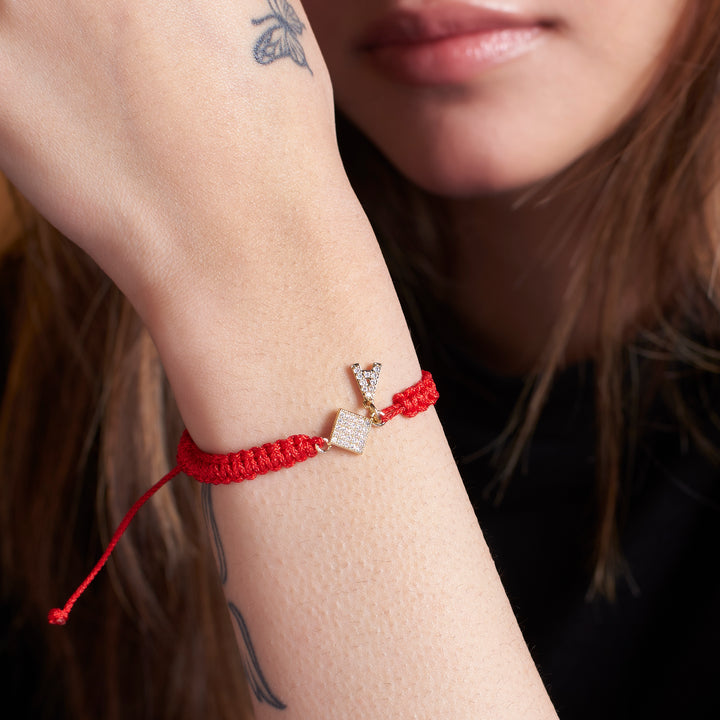 Red Thread Initial Bracelet