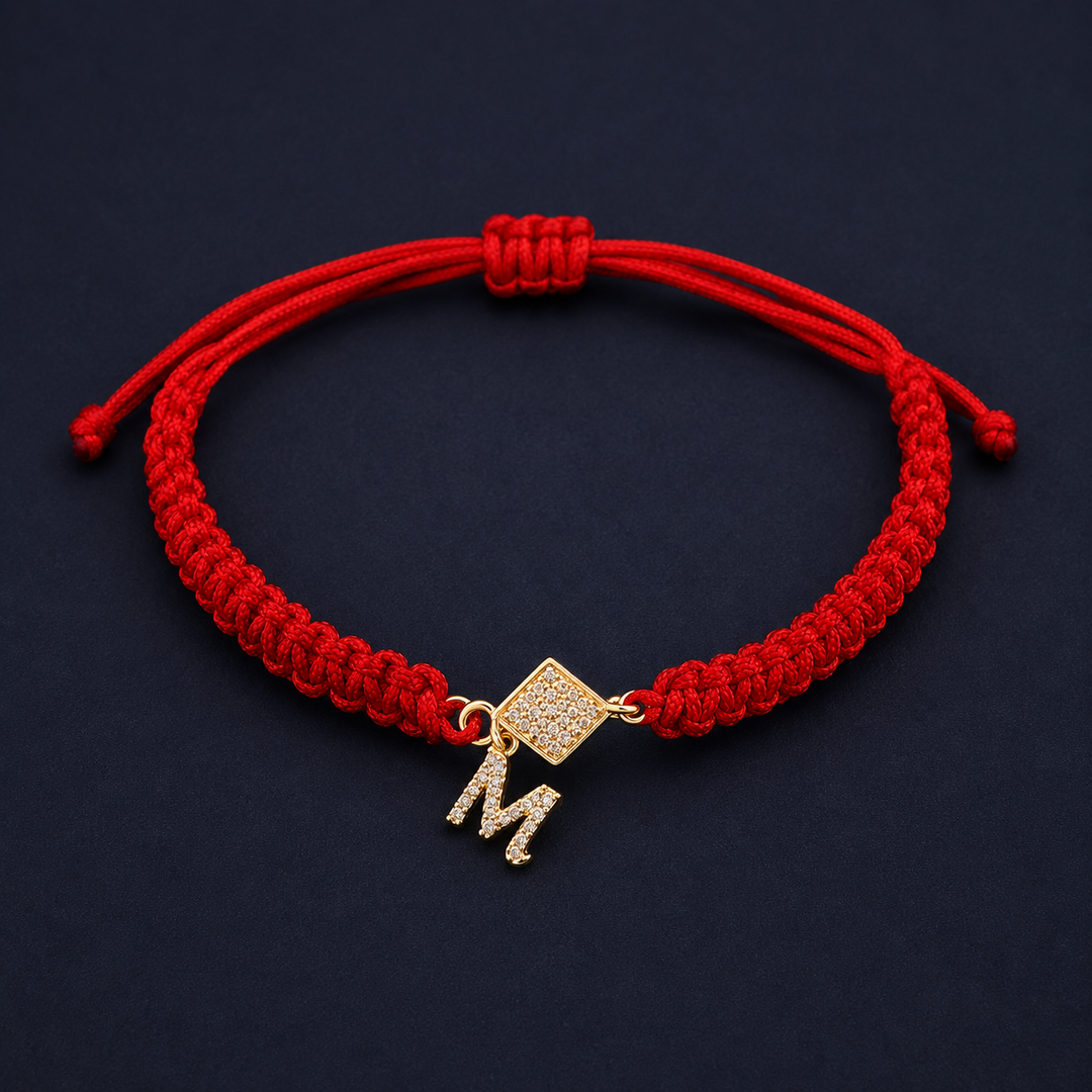 Red Thread Initial Bracelet
