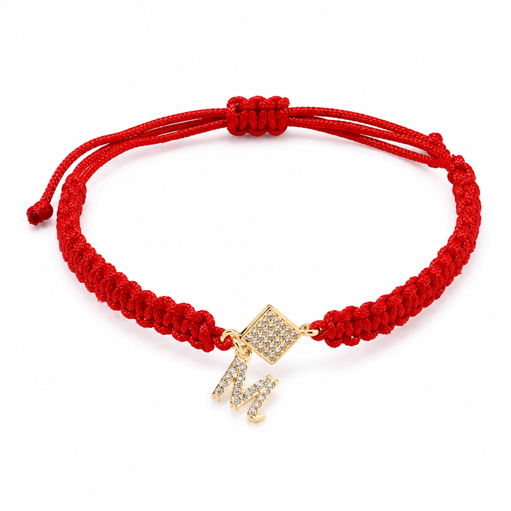 Red Thread Initial Bracelet