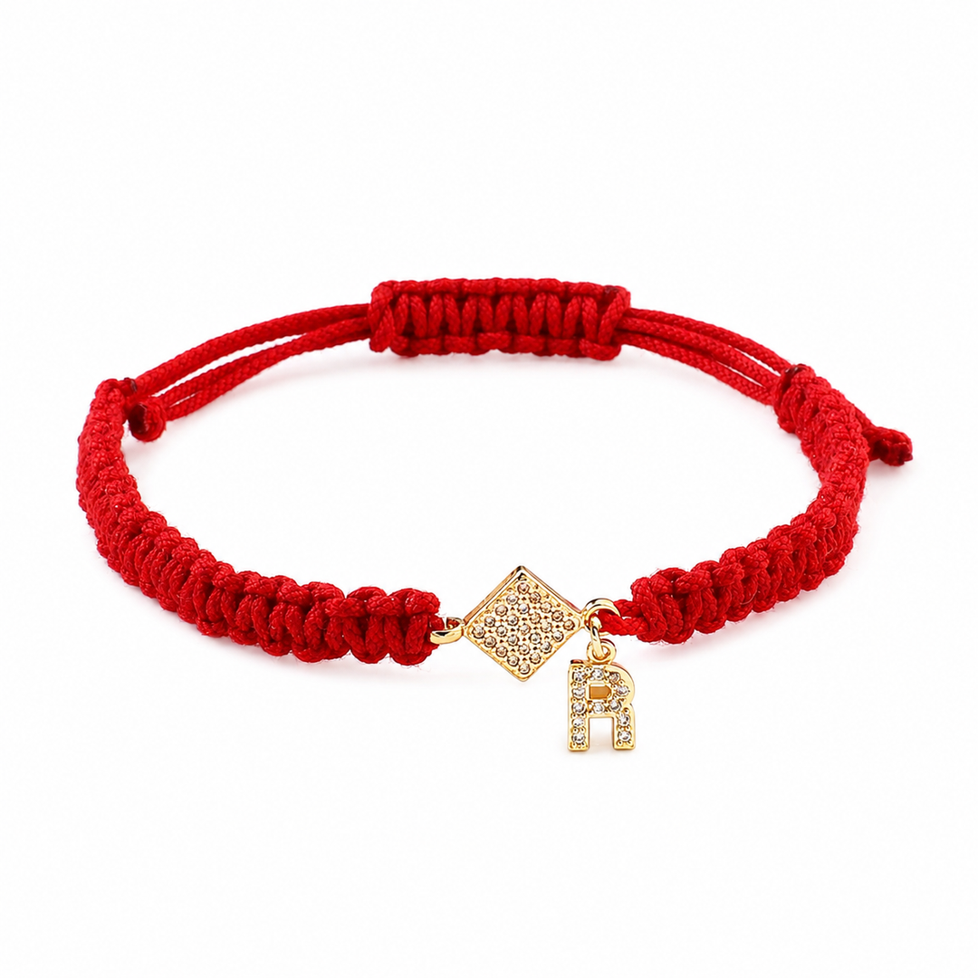 Red Thread Initial Bracelet