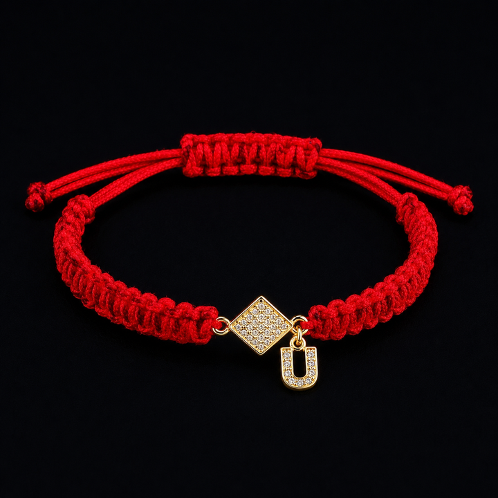 Red Thread Initial Bracelet