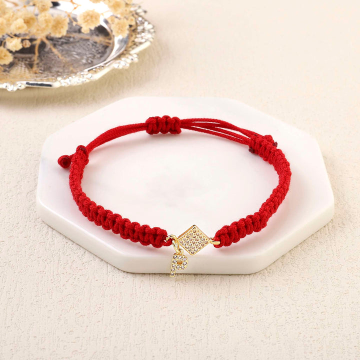 Red Thread Initial Bracelet - Salty Accessories