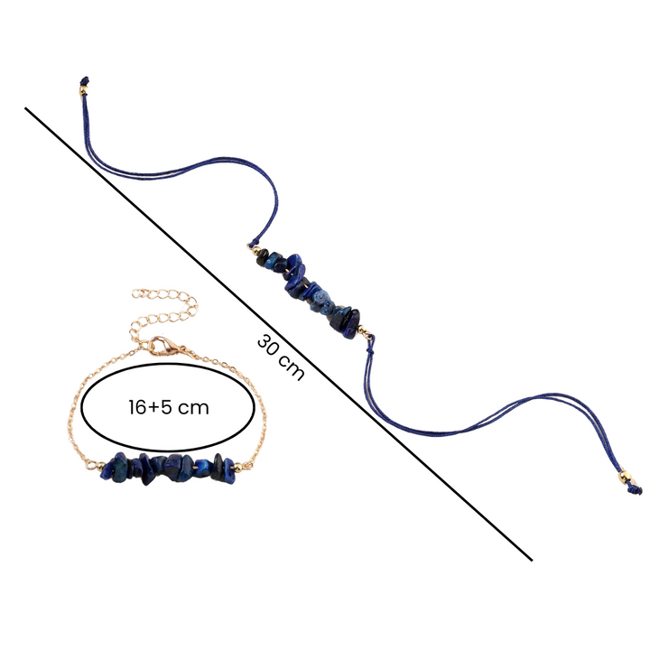 Sodalite Chakra Rakhi for Bhaiya and Bhabhi