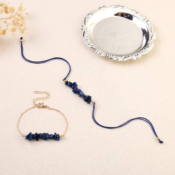 Sodalite Chakra Rakhi for Bhaiya and Bhabhi