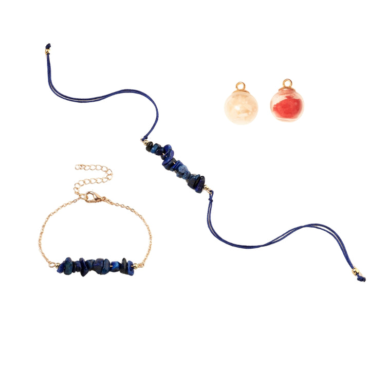 Sodalite Chakra Rakhi for Bhaiya and Bhabhi - Salty Accessories