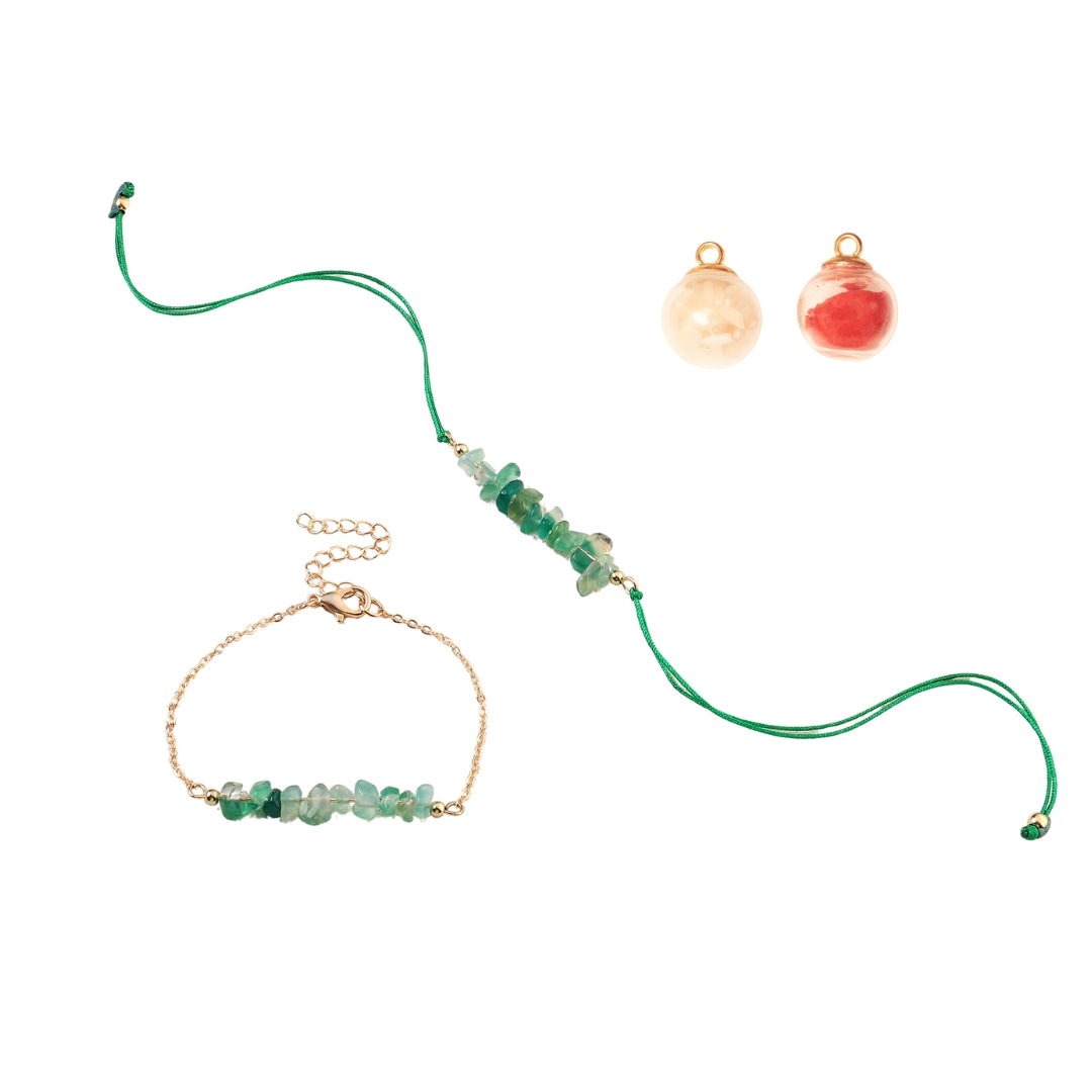 Emerald Love Rakhi for Bhaiya and Bhabhi - Salty Accessories