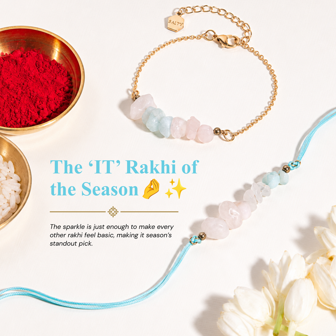 Aquamarine Luck Rakhi for Bhaiya and Bhabhi
