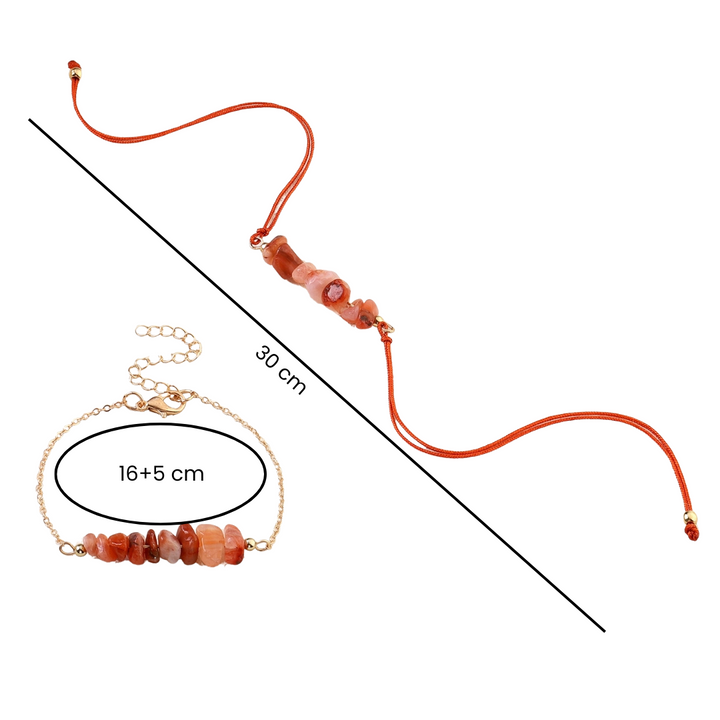 Tangerine Quartz Rakhi for Bhaiya and Bhabhi