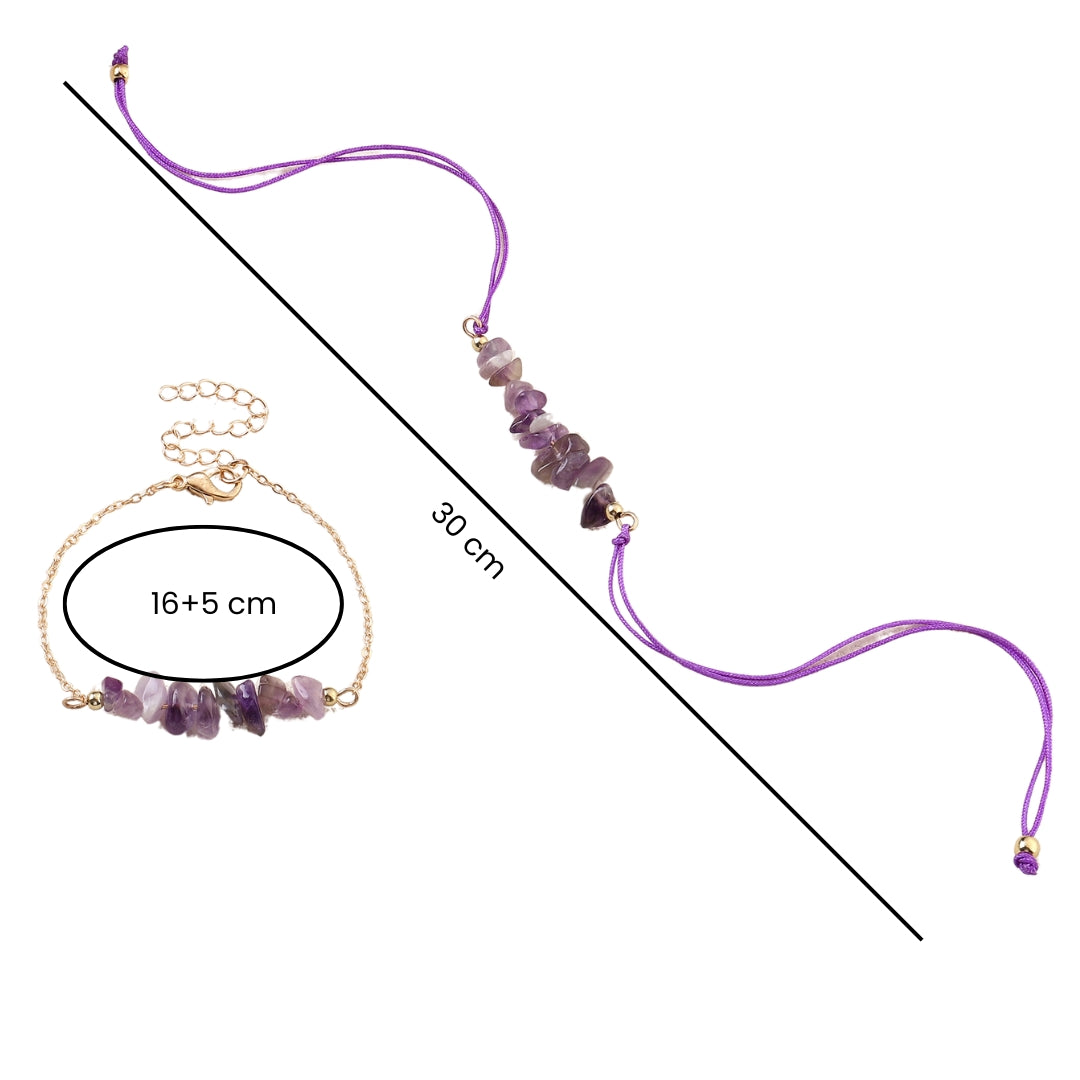 Amethyst Rakhi for Bhaiya and Bhabhi - Salty Accessories