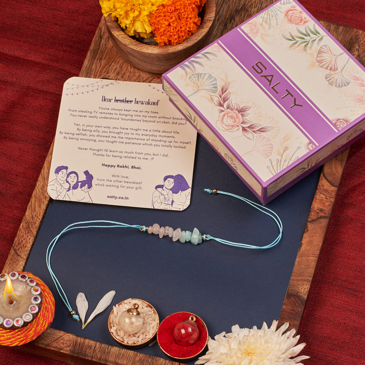 Aquamarine Luck Rakhi - Salty Accessories