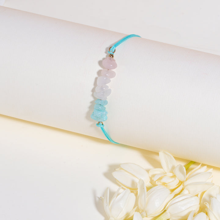 Amethyst Healing Stone Designer Thread Rakhi - Pack of 2