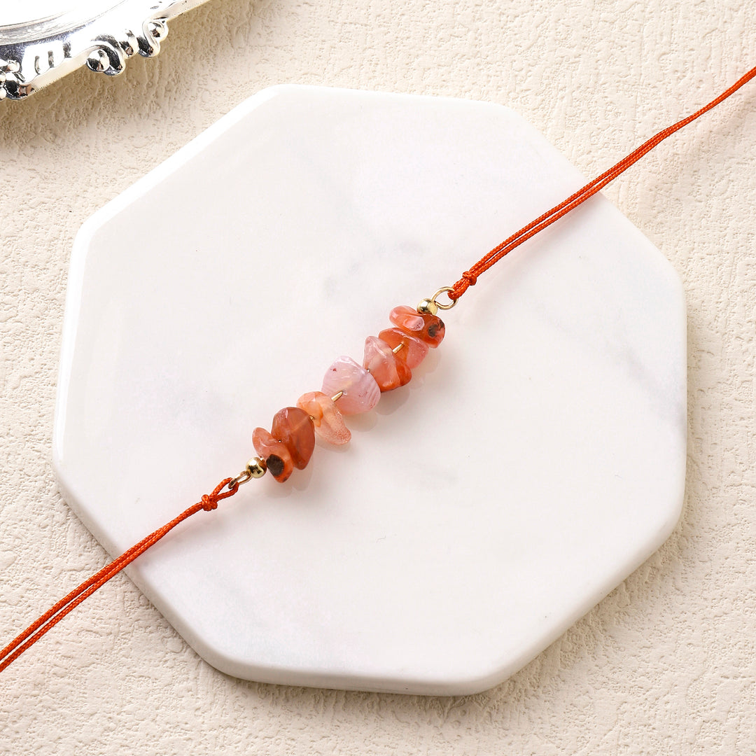 Tangerine Quartz Passion Rakhi - Salty Accessories