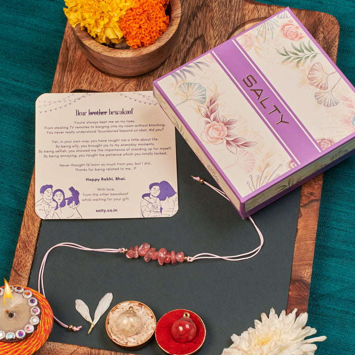 Rose Quartz Gentleness Rakhi