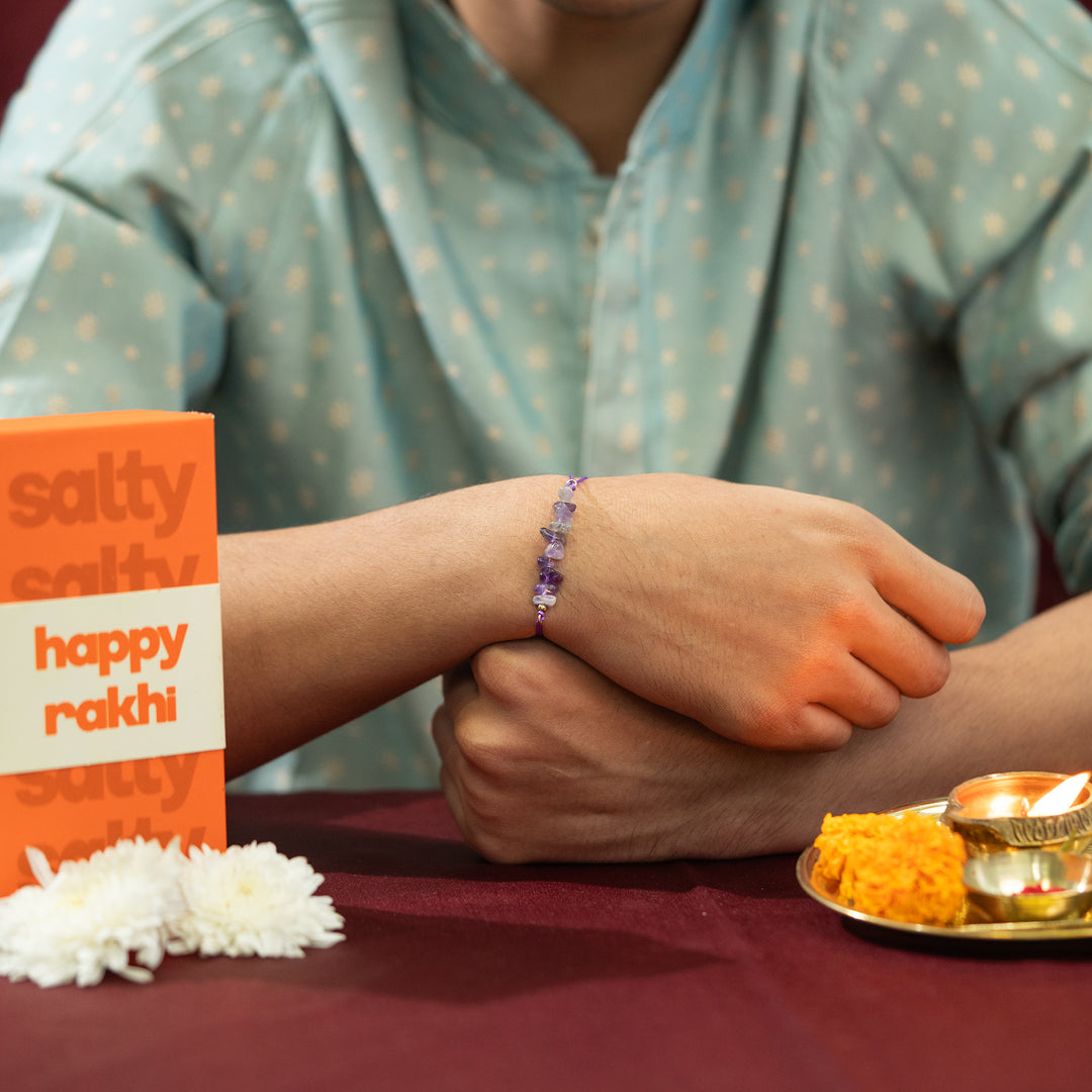 Amethyst Shanti Healing Rakhi for Bhaiya