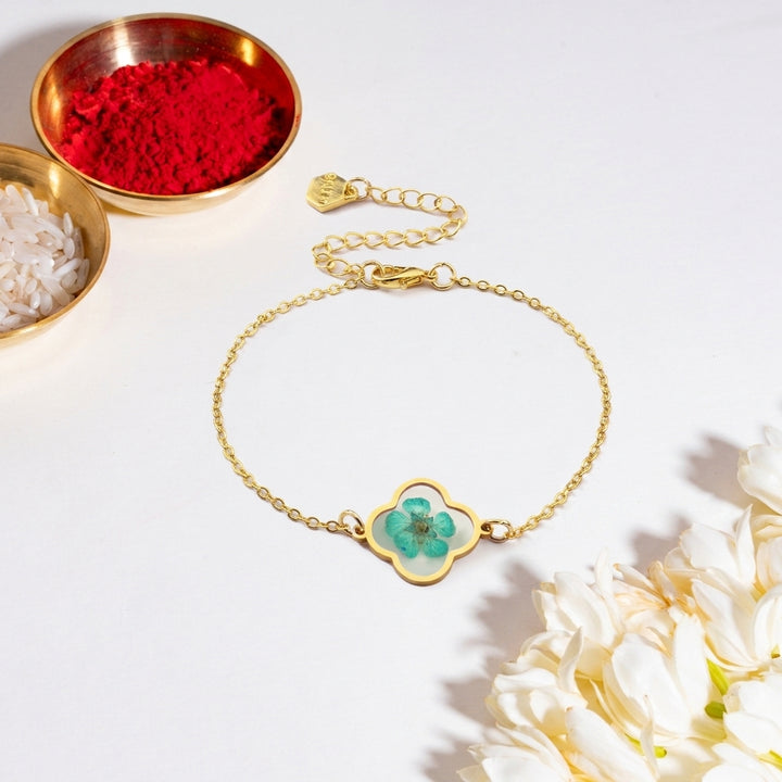 Tranquil Resin Gold Bracelet - Blue