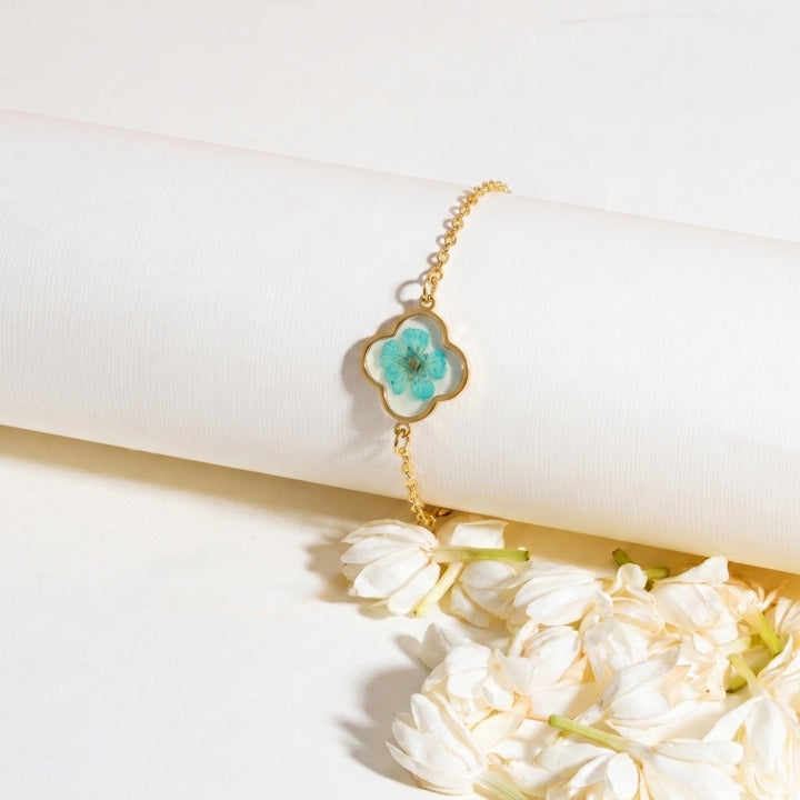 Tranquil Resin Gold Bracelet - Blue