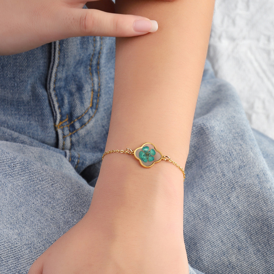 Tranquil Resin Gold Bracelet - Blue - Salty Accessories