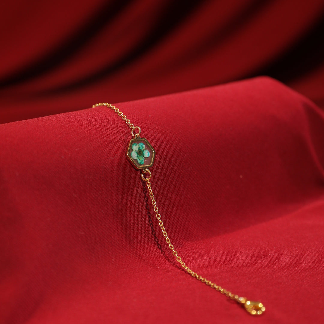 Blue Moon Resin Gold Bracelet With Valentine Box - Salty Accessories