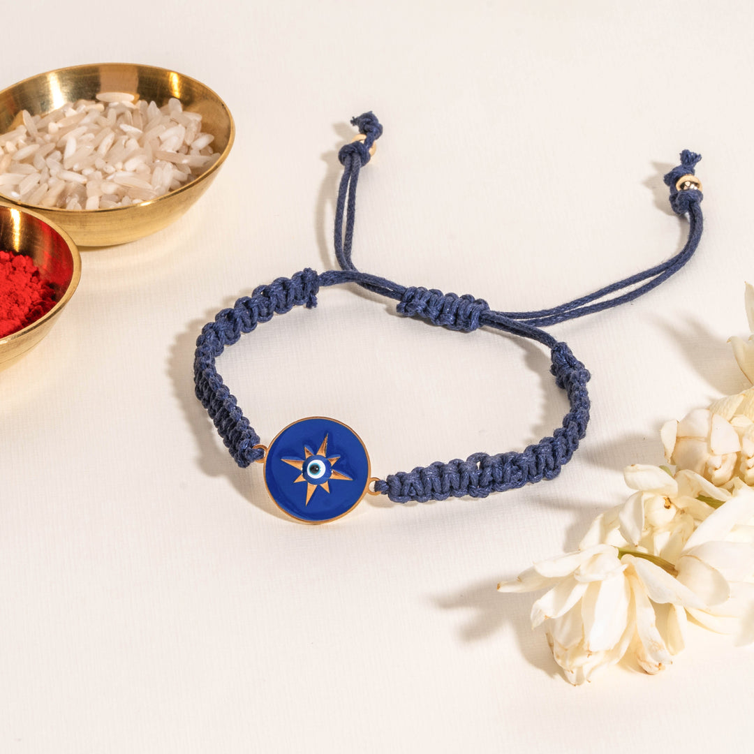 Evil Eye Protector Designer Thread Rakhi For Brother - Pack of 3