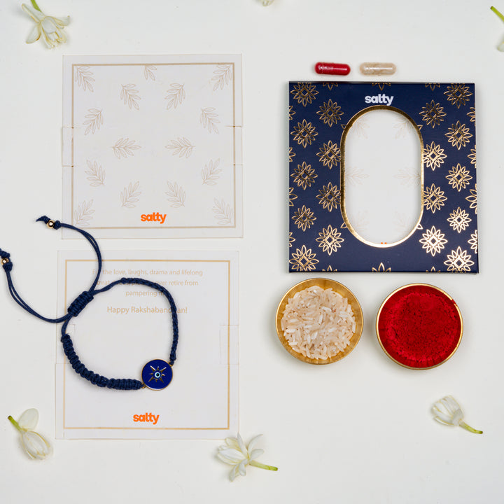 Evil Eye Protector Designer Thread Rakhi For Brother - Pack of 3