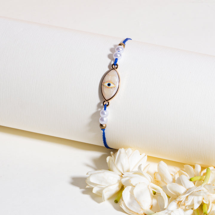 Talisman Pearl Evil Eye Designer Thread Rakhi - Pack of 5