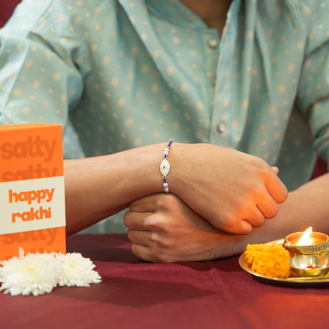 Shubh Nazar Pearl Talisman Rakhi for Bhaiya
