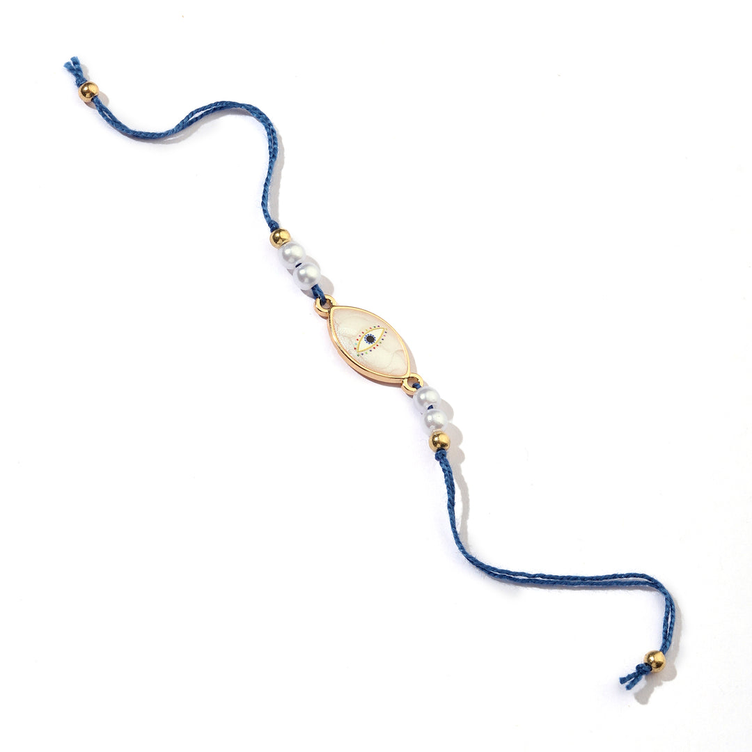 Evil Eye Pearl Talisman Rakhi - Salty Accessories