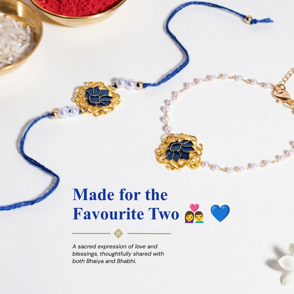 Sapphire Lotus Rakhi for Bhaiya and Bhabhi