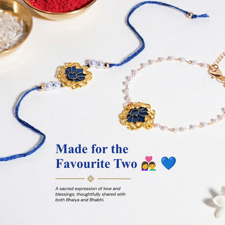 Sapphire Lotus Rakhi for Bhaiya and Bhabhi
