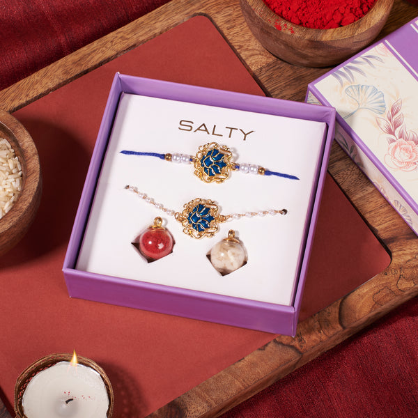 Sapphire Lotus Rakhi for Bhaiya and Bhabhi