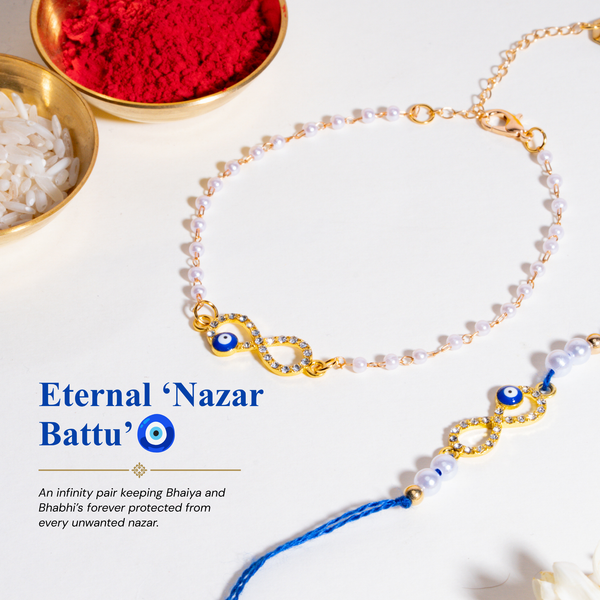 Shubh Drishti Infinity Rakhi Set for Bhaiya & Bhabhi