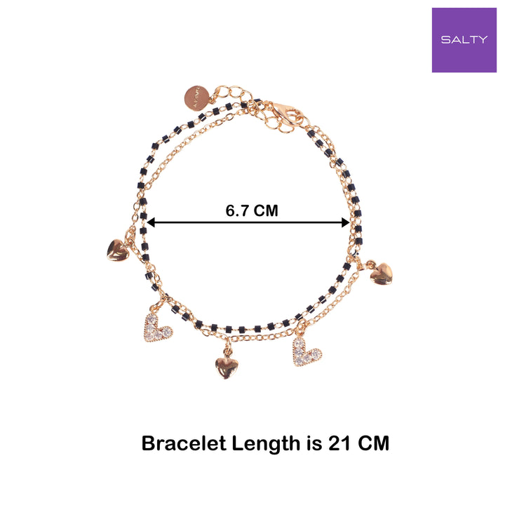 Velvet Black Pearl Heart Bracelet