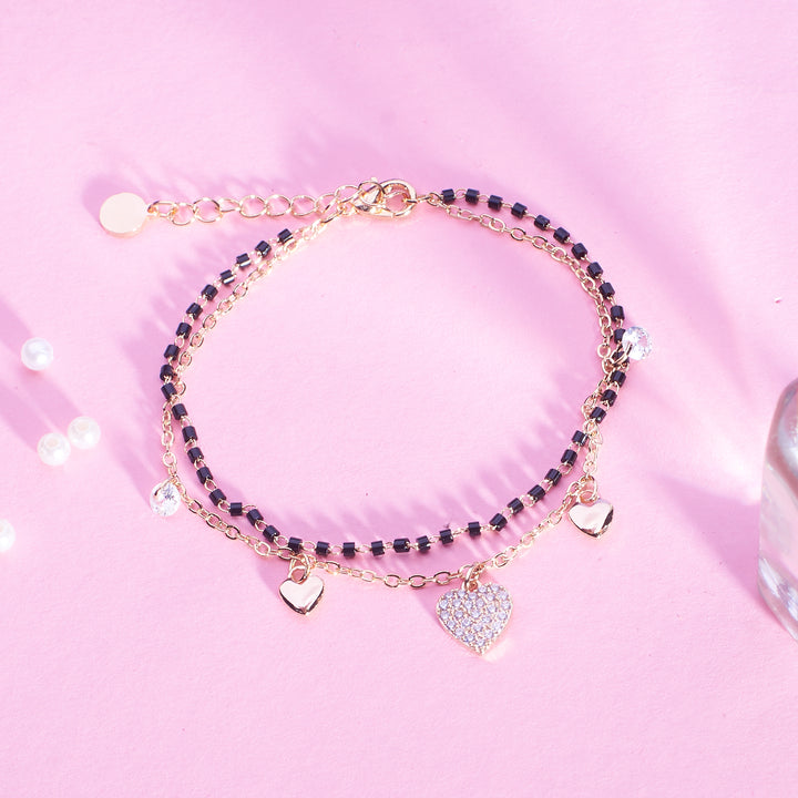 Black Charm Heart Bracelet