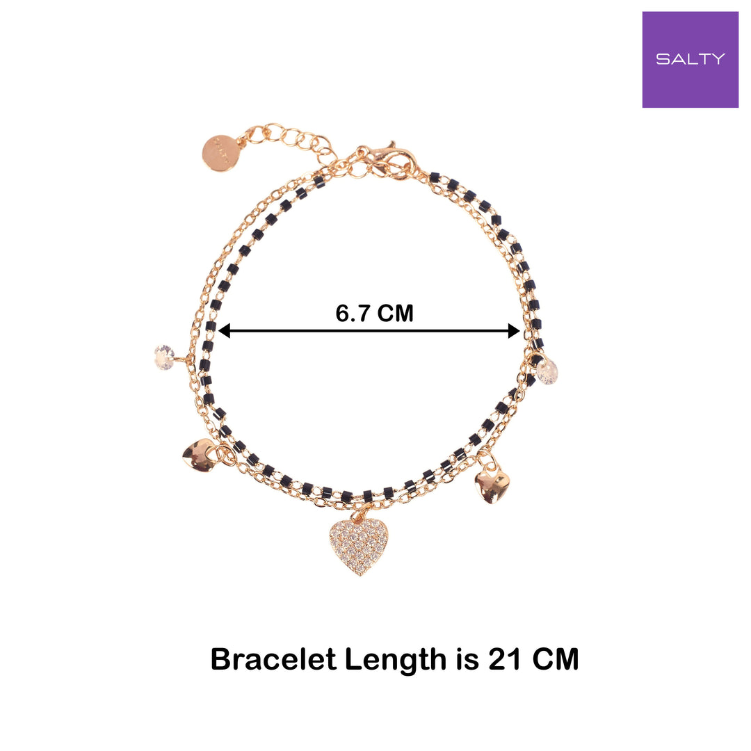 Black Charm Heart Bracelet