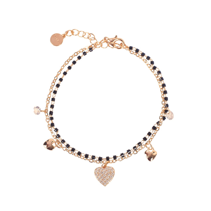 Black Charm Heart Bracelet