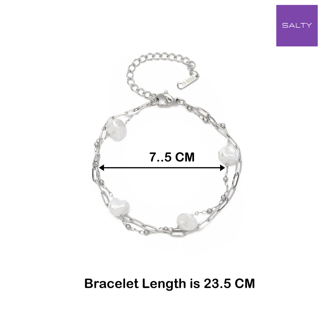 Ivory Glimmer Silver Bracelet