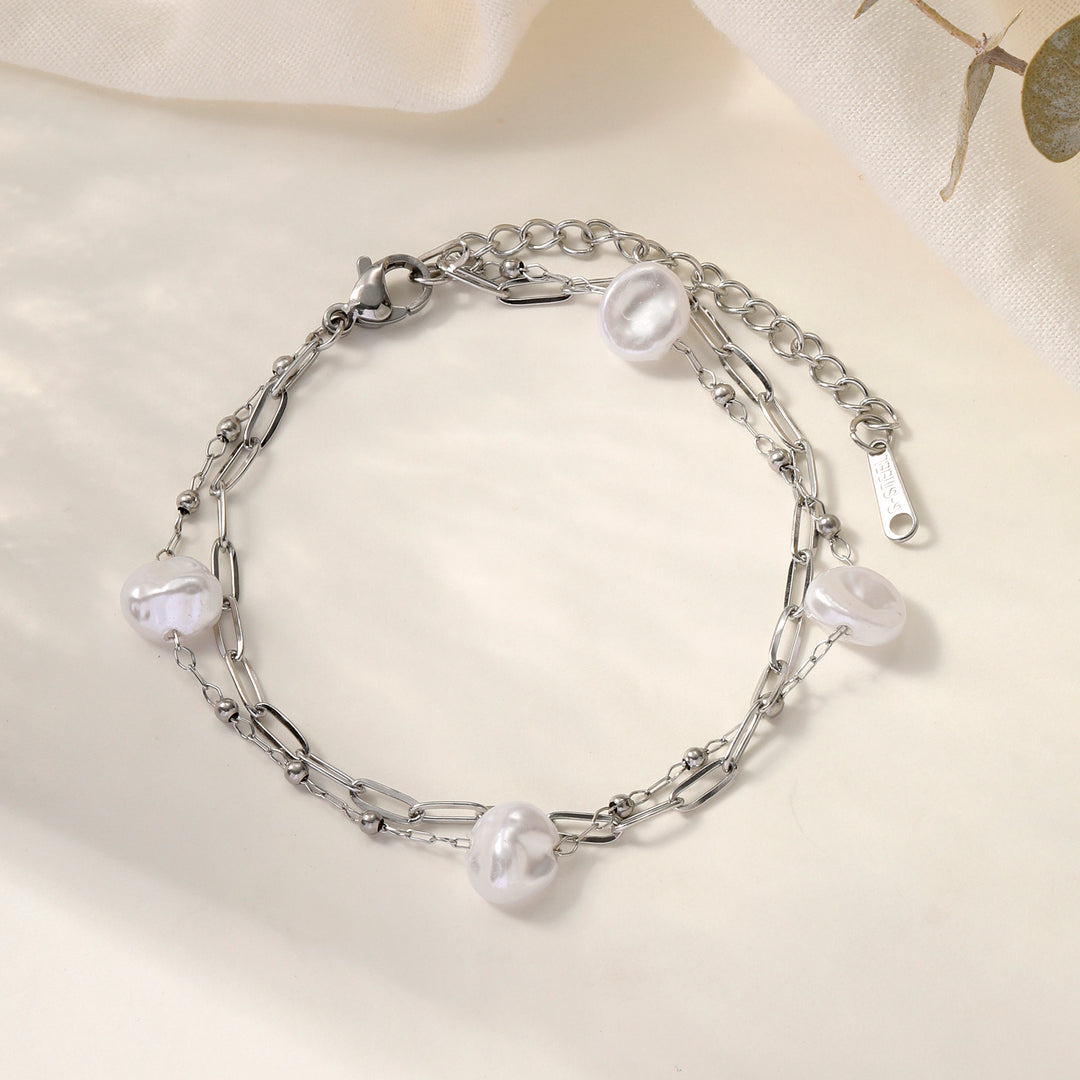 Ivory Glimmer Silver Bracelet