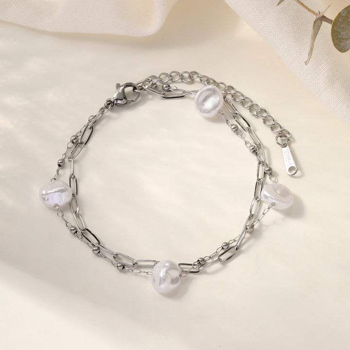 Ivory Glimmer Silver Bracelet