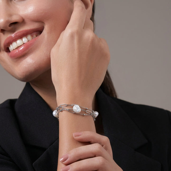 Ivory Glimmer Silver Bracelet