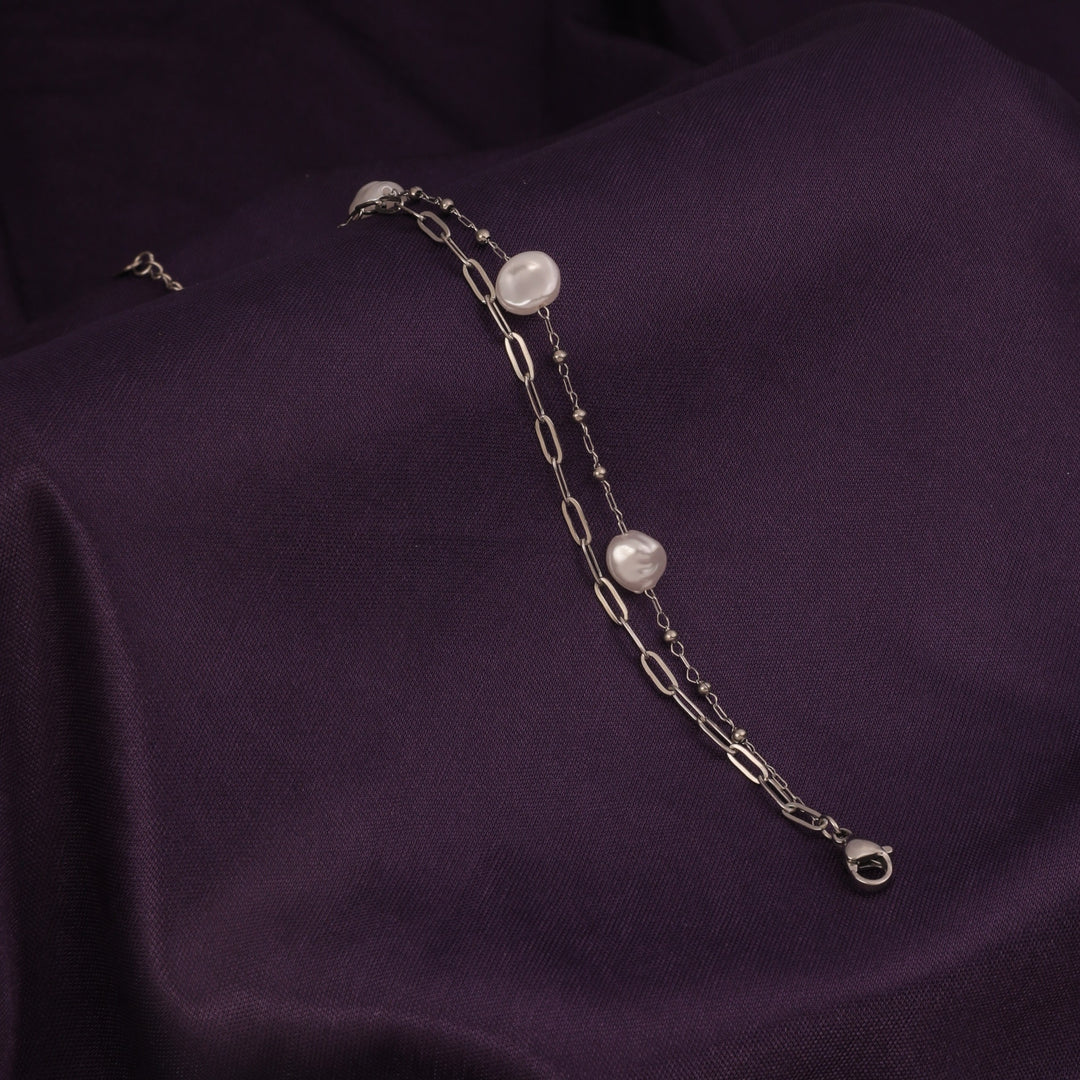 Ivory Glimmer Silver Bracelet