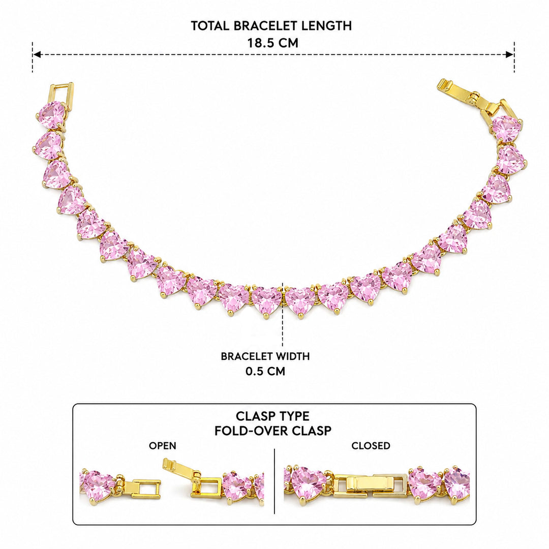 Heartstrings Diamond Tennis Bracelet - Pink