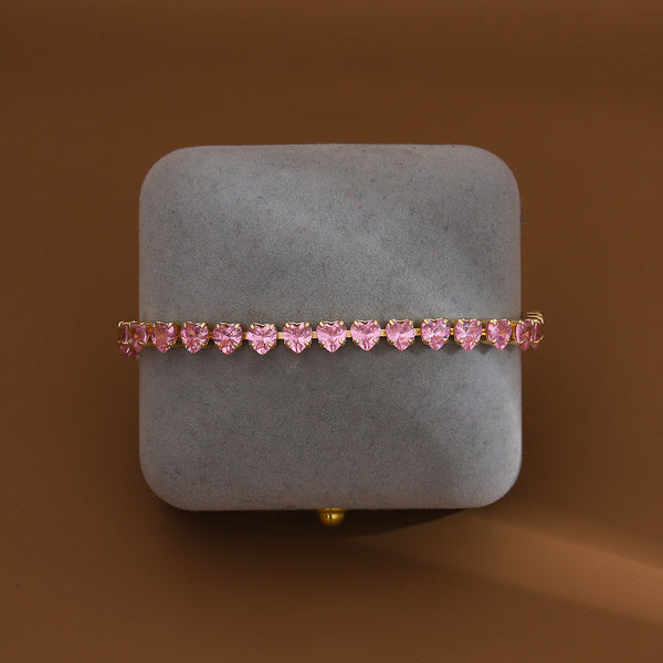 Heartstrings Diamond Tennis Bracelet - Pink