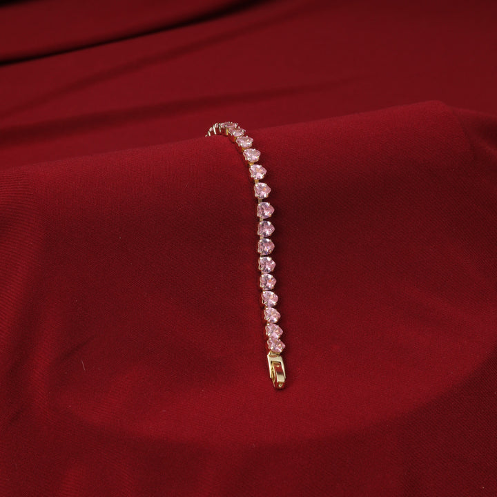 Heartstrings Diamond Tennis Bracelet - Pink - Salty Accessories