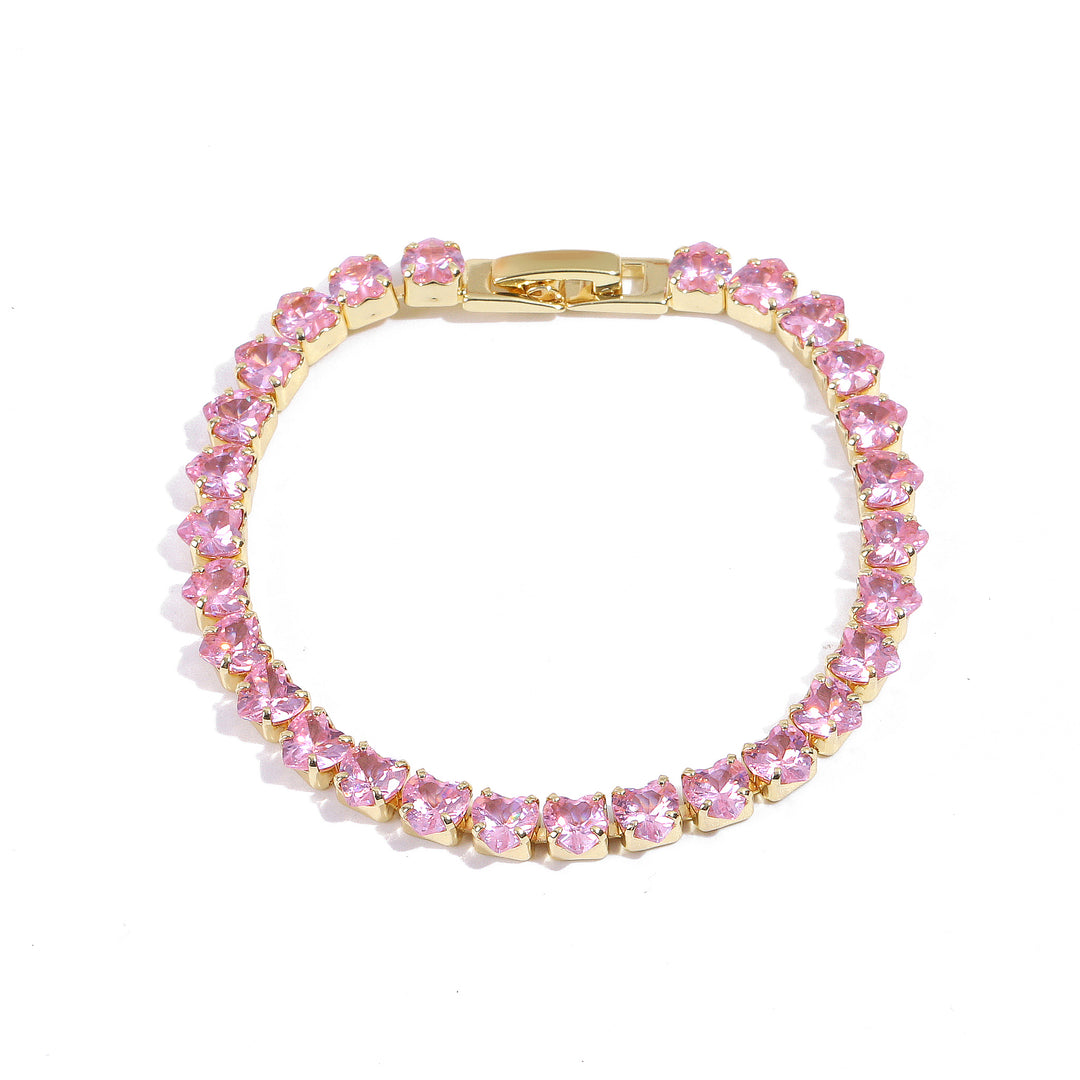 Heartstrings Diamond Tennis Bracelet - Pink