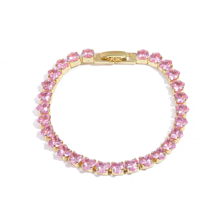 Heartstrings Diamond Tennis Bracelet - Pink