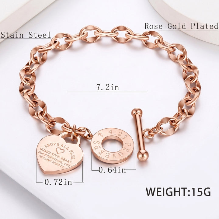 Forever Linked Heart Charm Bracelet - RoseGold