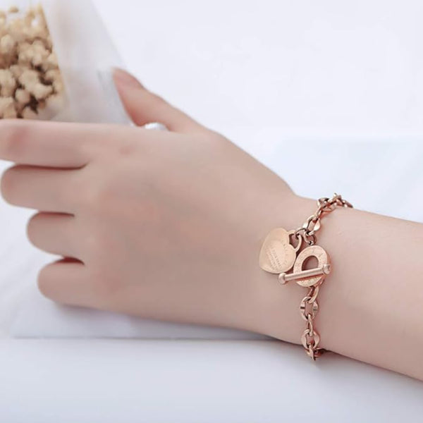 Forever Linked Heart Charm Bracelet