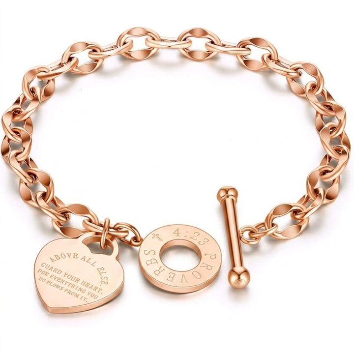 Forever Linked Heart Charm Bracelet - RoseGold